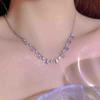 Novo Colar Curto Irregular Super Fada Luxo Diamante Quadrado Zircônia Roxa Exquisito Corrente de Clavícula Acessórios de Alto Padrão