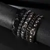 Pulsera Exagerada Retro Punk Nuevo Europeo y Americano Cadena de Remaches Afilados Multicapa Pulsera Ancha de Cuero para Hombres Pulsera Joyería