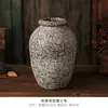 Vaso de Cerâmica Estilo Wabi-Sabi Retrô para Entrada de Casa, Gabinete de TV, Pote Manchado de Grés Antigo, Decoração para Arranjo de Flores de Pousada, Enfeites