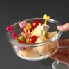 Mini Señal Decorativa de Bento de Dibujos Animados Señal de Bolas de Arroz Gato KT Animal Lindo Tenedor de Fruta para Bebé Tenedor Decorativo para Pastel y Postre