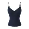 Top de tirantes finos Tencel Sexy para Chica Caliente 2026 Nuevo Estilo de Verano con Copas Acolchadas Camisola Moldeadora de Escote Profundo