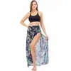 Ropa de Playa de Buena Calidad Transfronteriza Talla Grande Estilo Europeo y Americano Estampado de Leopardo Estilo Playa Blusa de Bikini Vestido Cruzado con Cordones Ropa Protectora Solar
