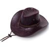 Sombrero de jazz de cuero PU para mujer, verano, exterior, parasol, ala grande, sombrero de caballero para hombre, moderno, genial, sombrero de vaquero occidental, sombrero de vestir