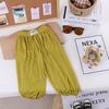 Niños y Niñas 2024 Verano nuevo estilo coreano pantalones casuales de moda para niños de color sólido de moda que combinan con todo pantalones anchos a prueba de mosquitos