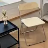 Silla transparente de celebridad de internet foto silla plegable simple acrílico silla de comedor silla con respaldo engrosado