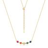 Collar de circonita cúbica de color arcoíris con forma de burbuja, bañado en oro y plata S925, con diseño de minería en caliente transfronteriza europea y americana, cadena de clavícula con sonrisa, ligero, de lujo y personalizado.