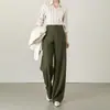 Pantalones Casuales de Pierna Ancha para Mujer, Otoño e Invierno 2026, Tencel y Lana, Anti-Arrugas, Caída Suave, Cintura Alta, Adelgazantes, Pierna Recta, para Mujeres Altas