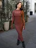 32428 Nueva Ropa Femenina Transfronteriza Verano 2025 Sexy Ajustada Encaje Transparente Vestido Europeo y Americano de Manga Larga