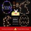 Luz de Páscoa transfronteiriça ferro forjado coelho ovo janela cortina de luz luminosa festa decoração de férias janela luz