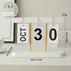 Calendario de Madera Moderno de Hojas Giratorias para Escritorio Colgante Dormitorio Estudio Oficina Decoración de Escritorio Accesorios para Fotos Calendario Perpetuo