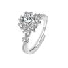 Anillo de mujer con el mismo estilo de libro de equitación rojo, anillo de imitación de diamante Mossan de 1 quilate, anillo de apertura con sello rico, joyería de moda para mujer