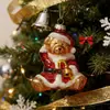 Enfeites Pendentes Decorativos de Urso de Natal, Artesanato em Vidro, Pingentes para Celebração de Feriado, Decorações Personalizadas para Árvore de Natal