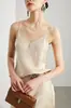 Camisola de Seda para Mujer 2026 Primavera/Verano Nueva Color Sólido Ropa Interior Exterior Estilo Commuter con Encaje y Top de Seda de Morera
