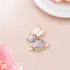 Nuevo colgante de conejo bordado de doble cara en brocado Song estilo chino, base de colgante semiacabada para manualidades DIY, accesorio de joyería estilo chino