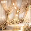 Shangmeili Adereços de Casamento Lâmpada Decorativa Guia de Estrada Velas Multicabeça Ouro Casamento Enfeites de Ferro Layout do Local Adereços