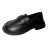 Zapatos de Cuero Suave Genuino Mary Jane Versátiles Estilo Británico Pequeños para Mujer, Nuevos Mocasines sin Cordones, Moda Versión Coreana Jk