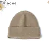 Chapéu de Cúpula de Cashmere Puro com Agulha de Lingote Espessado Borda Canelada Chapéu Quente para Proteção das Orelhas Casual Unissex
