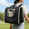 A mochila de viagem para animais de estimação com uma janela de visualização transparente é projetada para gatos realizarem atividades ao ar livre, proporcionando ventilação e conforto.