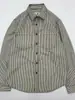 Camisa retro de trabajo juvenil para hombre y mujer estilo japonés ameikaji estilo japonés para pareja colorida a rayas holgada de manga larga