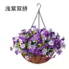 Em Estoque Transfronteiriço Novo Modelo Estrutura de Ferro Cesta Suspensa de Palmeira de Coco Decoração Violeta Forma Redonda de Mola Fabricante Dropshipping Amazon