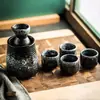 Conjunto de Xícaras de Saquê Japonês Decantador de Baijiu Cerâmico Japonês Xícara de Shochu Xícara Aquecedora Retro Pote de Saquê Comercial
