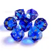 Jogo de Tabuleiro Dungeons & Dragons Conjunto de Dados de 7 Peças K9 Cristal Azul Safira Dnd Rpg Multifacetado Diamante