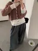Fábrica de Suéteres Dalan Source Suéter de Tricô Listrado com Capuz e Botões Feminino, Novo Estilo Outono, Caimento Solto, Emagrecimento, Roupa Exterior