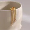 Wanxing Europa y América Acero Inoxidable Chapado en Oro de 18 Quilates Blanco Gota de Agua Circonita Cúbica Arete Largo con Borla para Mujer Lujo Ligero Venta al por Mayor Transfronteriza