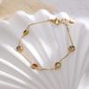 Pulsera redonda colorida de acero de titanio para mujer, exquisita cuerda de mano, joyería de oro de 18 quilates, accesorios con sentido del diseño nicho, no se desvanece, ins