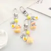 Chaveiro de Animal Fofo Peludo Pato Amarelo Pequeno Menina Coala Pintinho Pingente para Celular Pendente de Bolsa Desenho Animado
