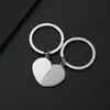 Llavero Metálico en Blanco para Pareja Venta Caliente Transfronteriza Láser UV Impresión a Color Material Acero Inoxidable Llavero con Forma de Corazón