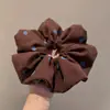 Scrunchie Azul com Bolinhas para Outono e Inverno para Mulheres, Camada Dupla, Design Elegante em Formato de Cintura, Prendedor de Cabelo de Alta Qualidade, Estilo Coreano, Tamanho Grande, Acessório de Cabelo Estilo Preguiçoso