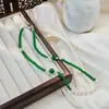 Novo Estilo Étnico Chinês Colar de Pérolas Multicamadas Esmeralda Estilo Nacional Retrô Elegante Corrente para Clavícula com Contas Brancas para Mulheres