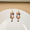 Aretes Japoneses y Coreanos Simples de Joker Divertidos de Gato Lindo Creativos de Personalidad Lindo Animal con Goteo de Aceite Venta al por Mayor Mujeres