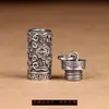 Se puede abrir Yan Yan mantra caja de medicinas portátil plata vintage acero de titanio impermeable caja gawu colgante de collar buena suerte hombres y mujeres