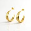 Brincos transfronteiriços mais vendidos estilo europeu e americano ins ouro 18K e aço titânio brincos femininos senso de alta qualidade moda que não desbota brincos curinga atacado