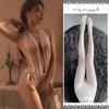 Lencería Sexy con Cuello en V Profundo, Encaje Transparente, No Necesita Quitarse en la Cama, Body Apasionado de Entrepierna Abierta para Mujer