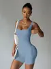 Conjunto Completo de Roupa de Yoga Transfronteiriço, Macacão Curto Sem Costura de Alta Elasticidade, Roupa Fitness Costurada Sem Mangas de Secagem Rápida para Uso Externo