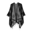 Chal para Mujer en Otoño e Invierno, Bufanda Cálida, Chal de Hombro Tejido de Doble Cara, Estilo Coreano Estilo Extranjero Chal Capa con Abertura