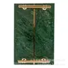 Bandeja decorativa elegante com tira de cobre incrustada, amostra de mármore natural, suporte para adereços, fundo para fotos, bandeja de exposição de cosméticos