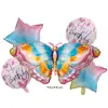 Mariposa Rosa Azul Hojas de Girasol Decoración para Baby Shower Paquete de Globos Fiesta de Cumpleaños Boda Set