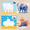 Puzzle de Figuras 3D con Pegatinas para Niños Transfronterizo Animal Coche Cognitivo Juego de Entrenamiento de Concentración con Puzzle de Pegatinas DIY