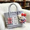 Bolsas de Tecelagem Feitas à Mão DIY, Bolsas de Tecelagem para Crianças, Cestas de Legumes de Palha, Bolsas de Tecelagem Arco-Íris, Sacolas de Presente para Bebê