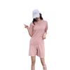 Traje plisado de seda helada bordado nuevo de verano 2023 para mujer, color sólido casual versátil estilo deportivo holgazán