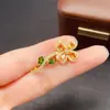 Broche Transfronterizo de Citrina Natural Accesorios para Mujer Nicho de Alta Gama Joyería de Plata 925 3*5mm Moda Venta Directa de Fábrica
