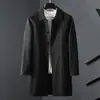 Cortavientos de longitud media para hombre, primavera y otoño, nuevo, con solapas, casual, estilo coreano, holgado, de negocios, Duffy, guapo, delgado, talla grande