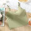 Kaka Mismo Estilo Sin Costuras Seda de Hielo Grande en Forma de U Espalda Hermosa Envolvente Pecho Tirantes Ajustables Push-Up Yoga Base Top Tubo Ropa Interior