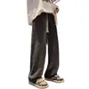 Jeans Masculino de Verão Fino Seda Gelada High Street Americano Solto Reto Casual de Perna Larga