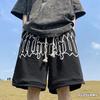 Pantalones cortos retro de estilo americano para hombre, holgados, de verano, de talla grande, de cinco puntos, de marca de moda para adolescentes, pantalones casuales de baloncesto