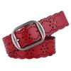 Suprimento Transfronteiriço Amazon eBay Cinto Feminino de Couro Genuíno Vazado Versátil Couro Bovino Decorativo Ondulado Vintage Largo